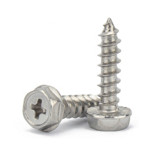 Cross Outer Hexagon 304 Stainless Steel Hexagon Self Tapping Screw with Pad